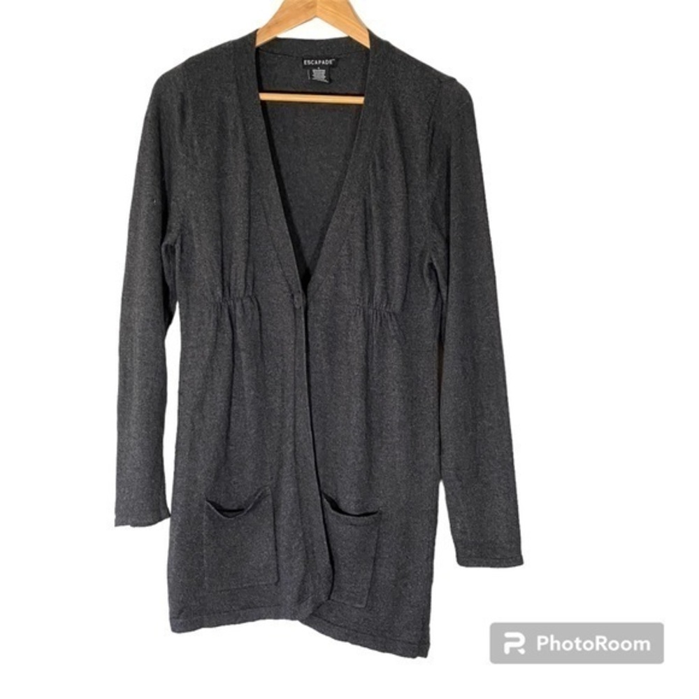ESCAPADE Long Line Cardigan Angora Cashmere L